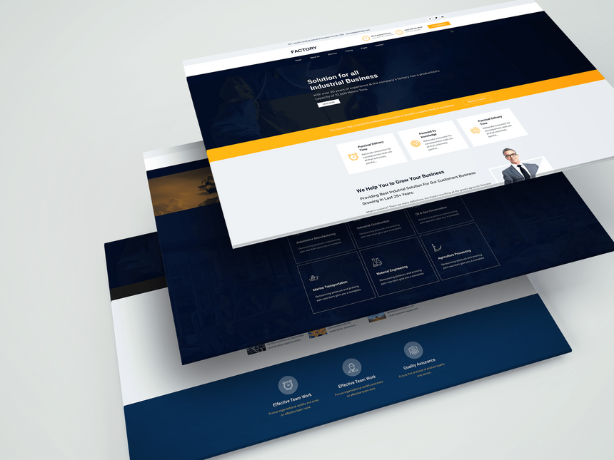 Start Your Website Using Industrial Free Template For Industrial Company