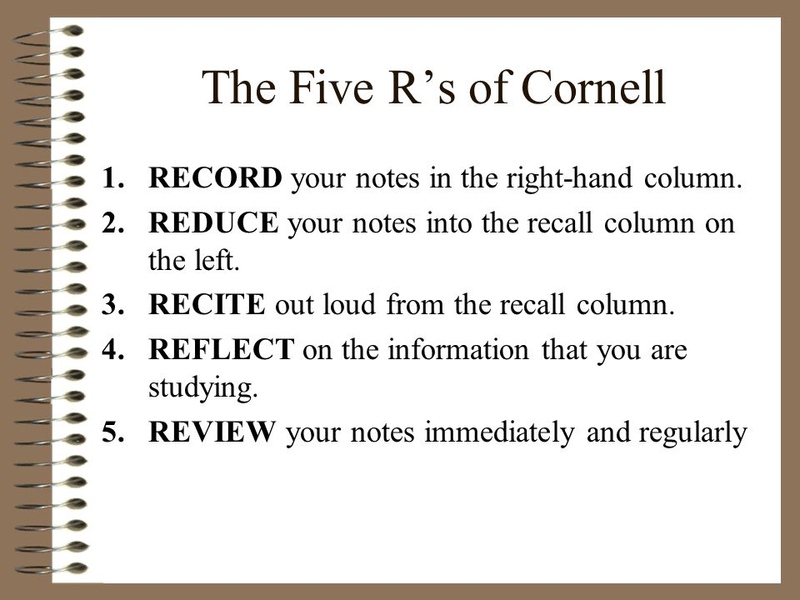 The Fiver R's of Cornell