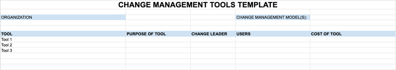 change management tools template