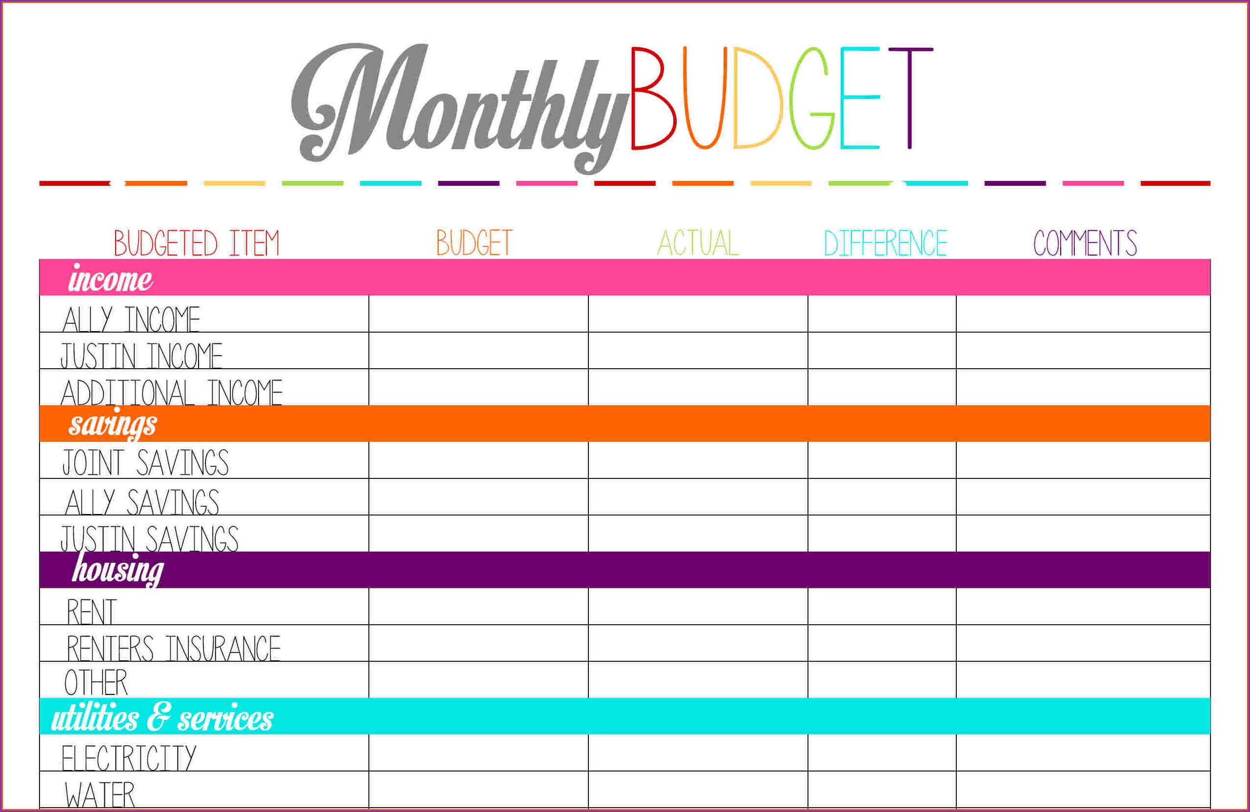 Free Monthly Budget Template- How To Use & Examples