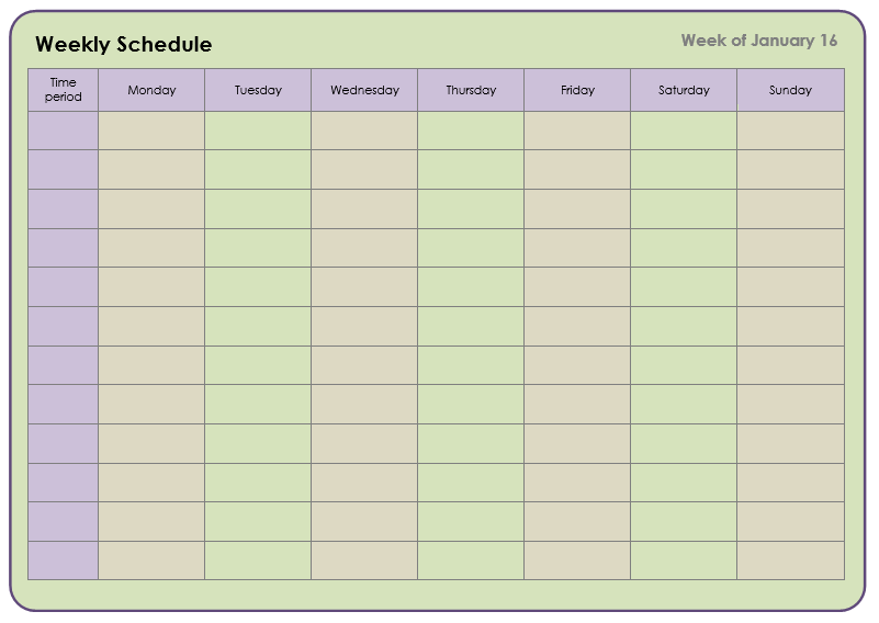 The weekly plan template saves you time as a busy manager by reducing the amount of time you spend getting things ready before you start scheduling. You won't have to recreate the form you'll be using since the template is already in place and ready to go.