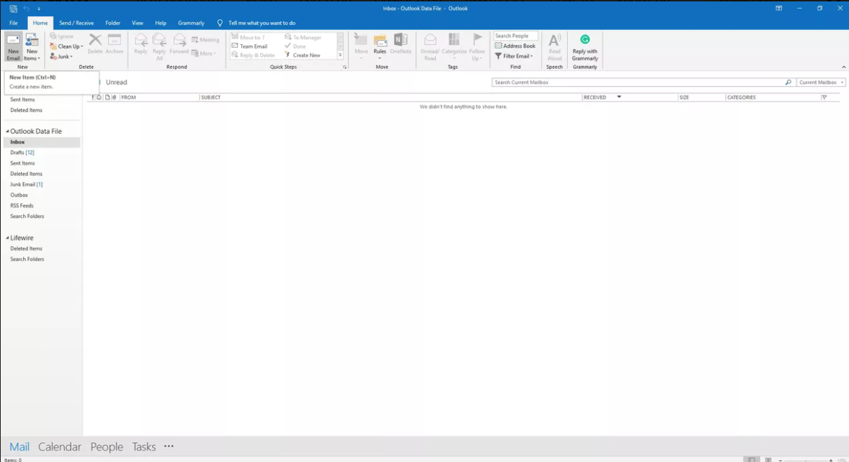 First step on how to create an Email Template in Outlook