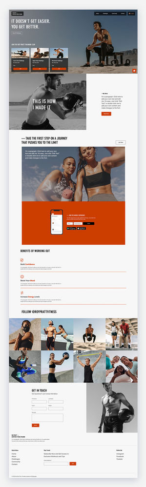 Sample of Wix Fitness Trainer Website Template