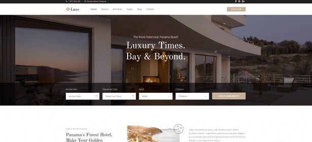 Sample of Villa Luxe Template used in website