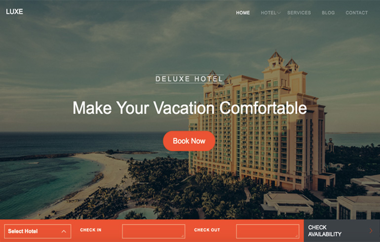 Sample of what Luxe Template for Hotel websites looks like