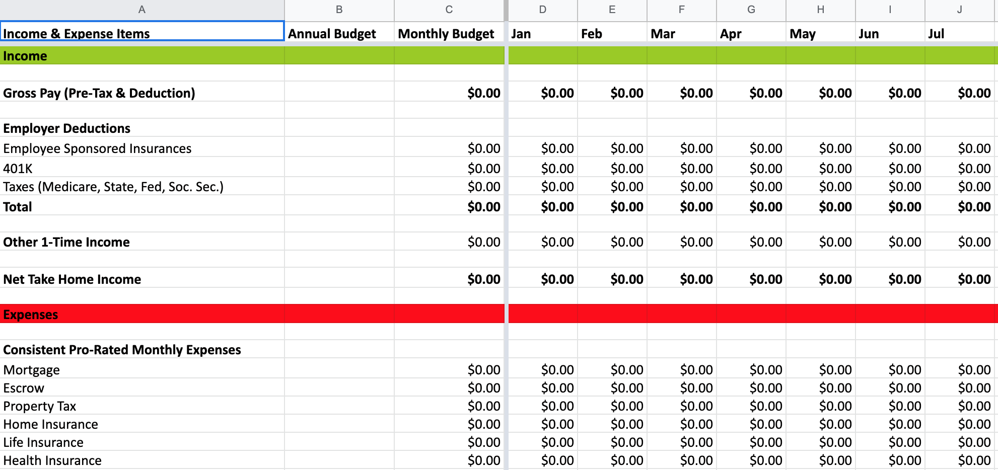 Free monthly budget template somethingfinance