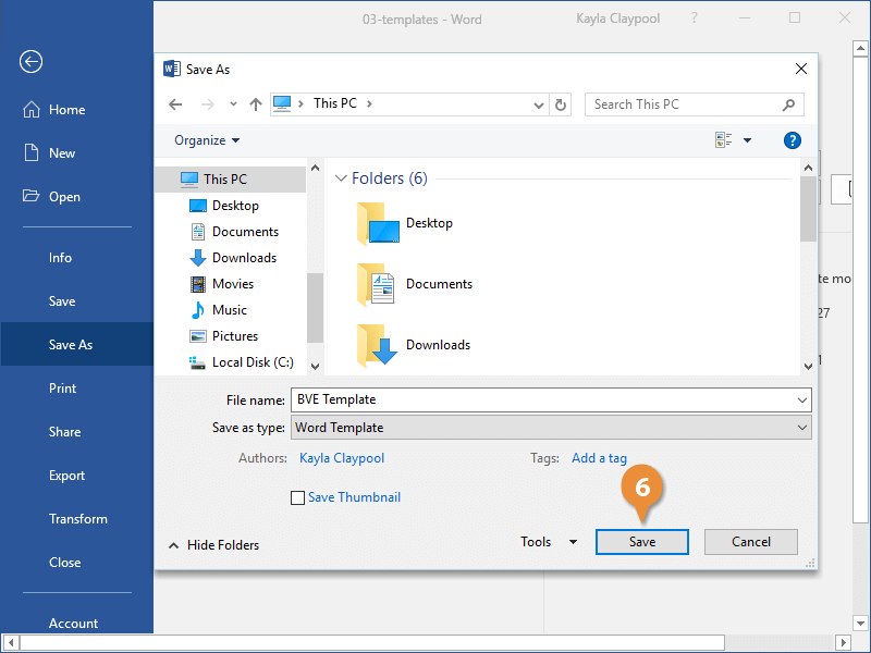 Save button in MS Word