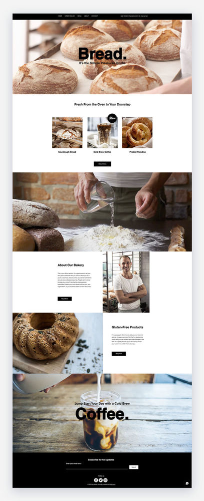 Sample of Wix Bakery Website Template