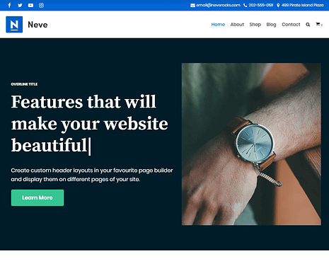 Neve Website Homepage