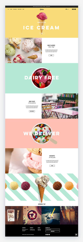 Sample of Wix Ice Cream Shop Website Template