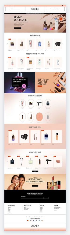 Sample of Wix Beauty Supply Store Website Template
