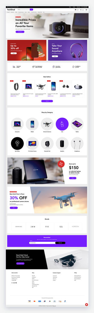 Sample of Wix Electronics Store Website Template