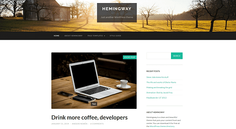 Hemingway Website Homepage
