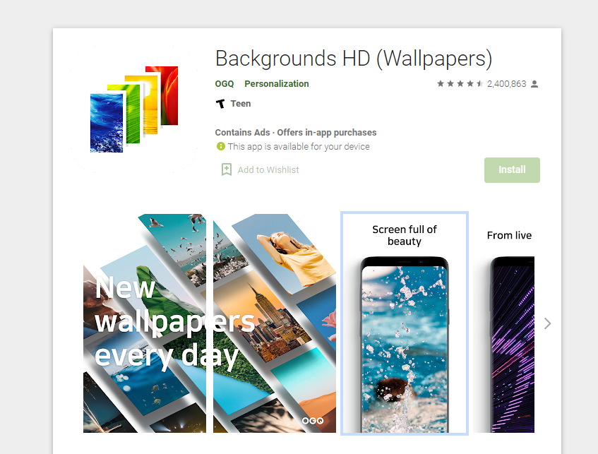 Free wallpapers for android backgrounds hd app