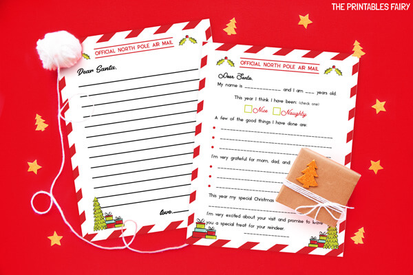 Print off this free adorable Letter To Santa Printable Package and get in the holiday spirit with the kids. Writing a letter to Santa is a must!
