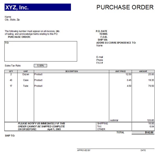 The purchase order is a document generated by the buyer and serves the purpose of ordering goods from the supplier. 