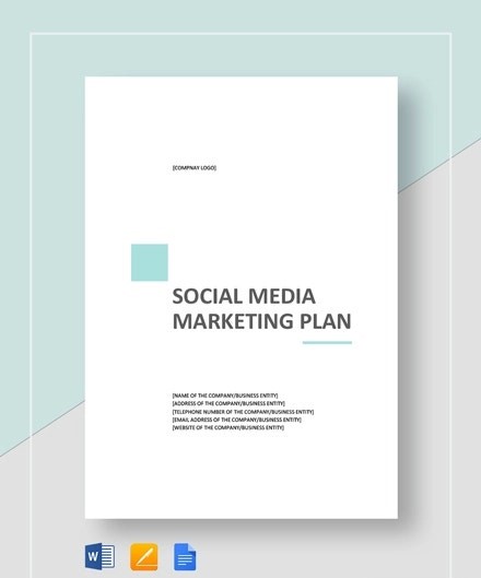 Sample first page of a social media marketing plan