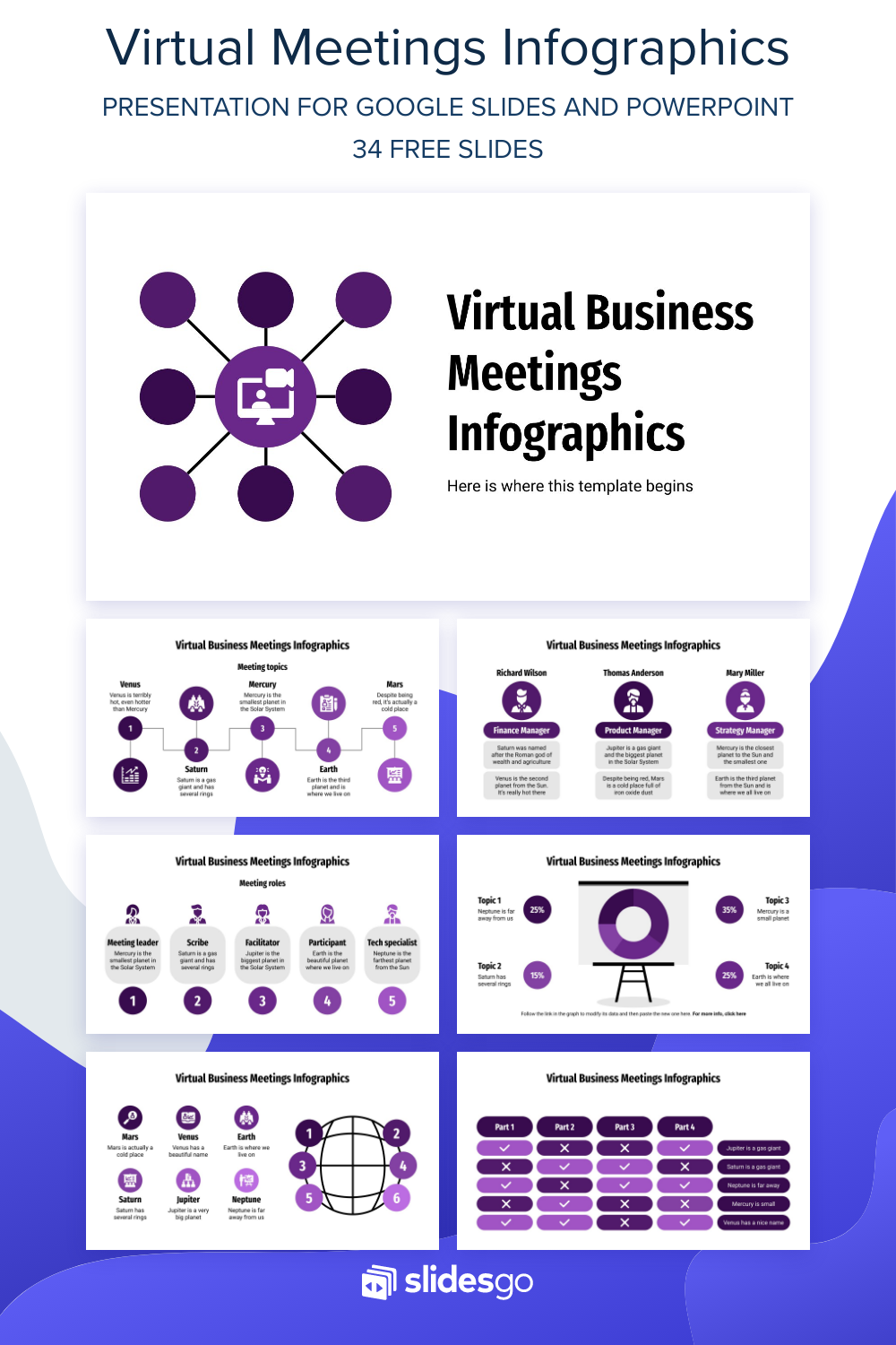 Sample page of Virtual Business Meetings Infographics  theme