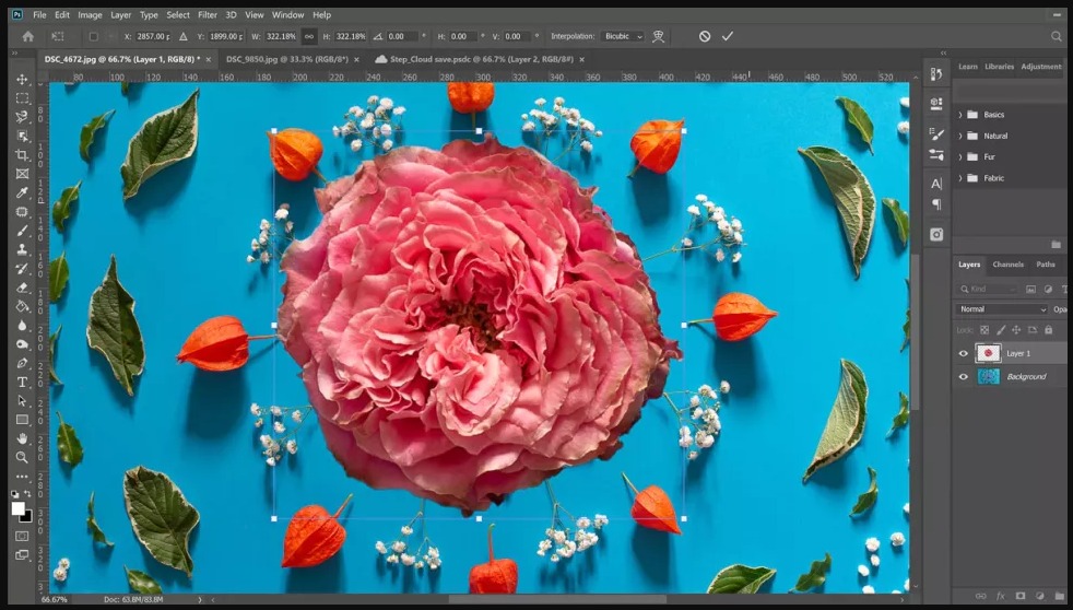 Screenshot of Adobe Photoshop graphic design software