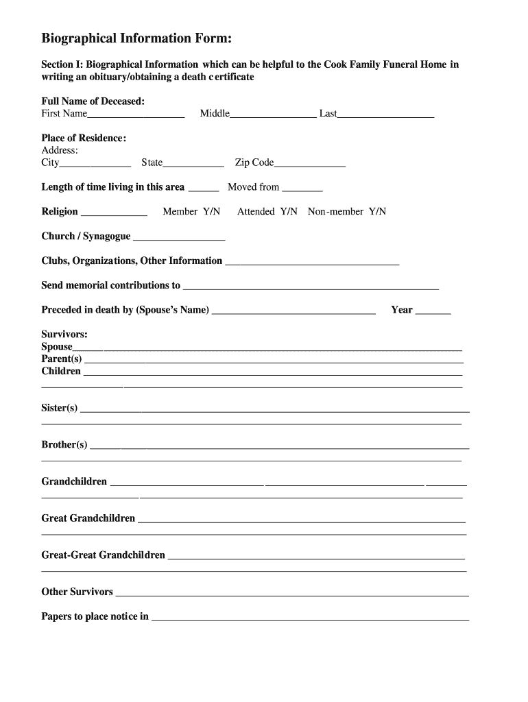 Fill in the Blank Obituary Template Pdf. Fill Out, Securely Sign, Print or Email Your Fill in the Blank Obituary Template Form Instantly with SignNow. 