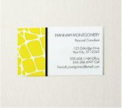 Sample of a yellow designed contact card
