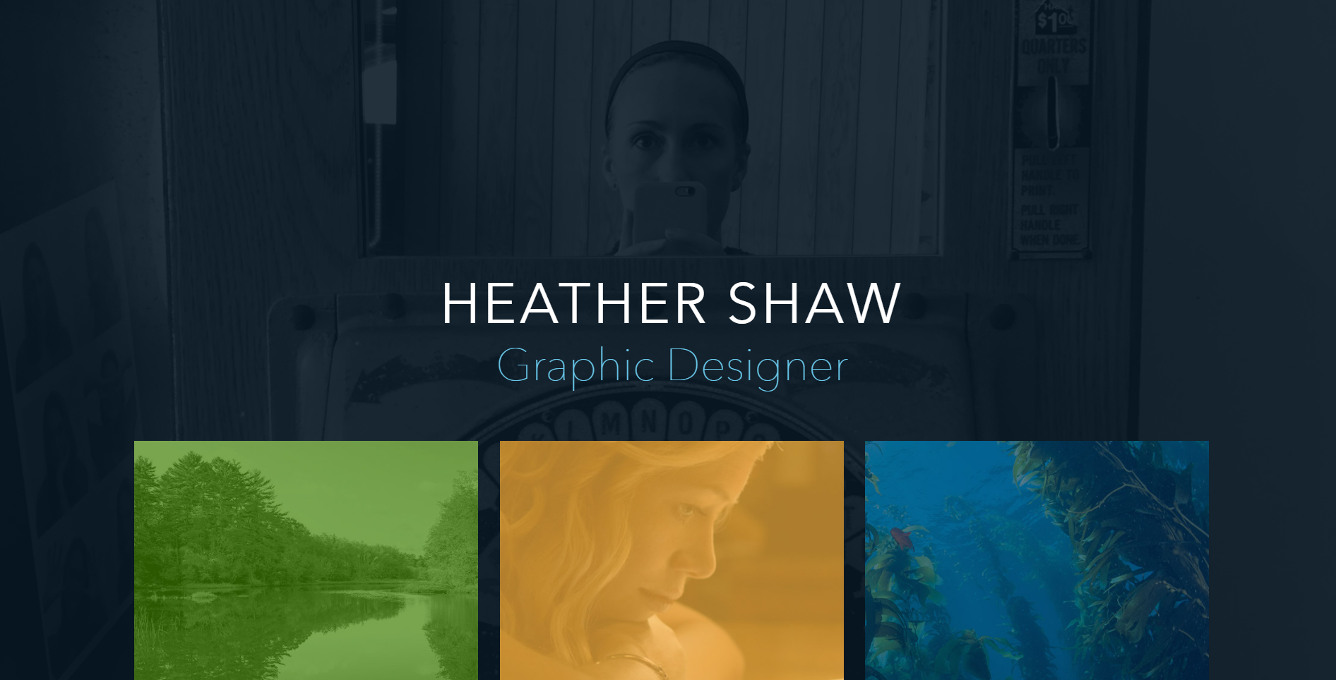 Screenshot of homepage of Heather Shaw graphic design website