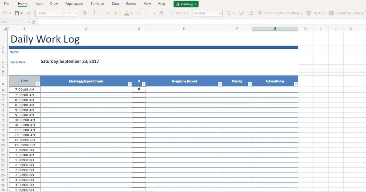 Work Efficiently Using A Work Log Template