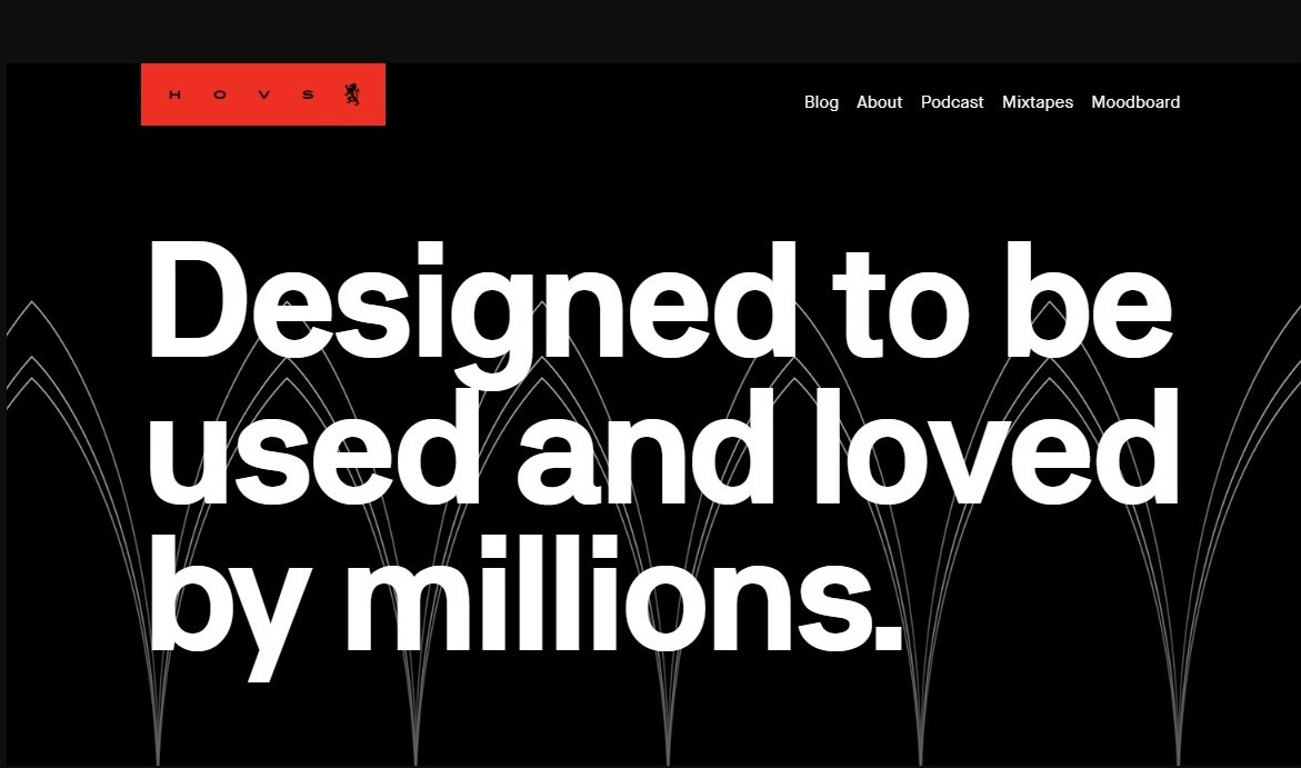 Screenshot of Tobias Van Schneider graphic design website homepage