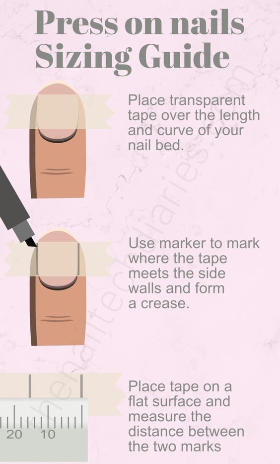 Option 2 sizing nails using Scotch tape