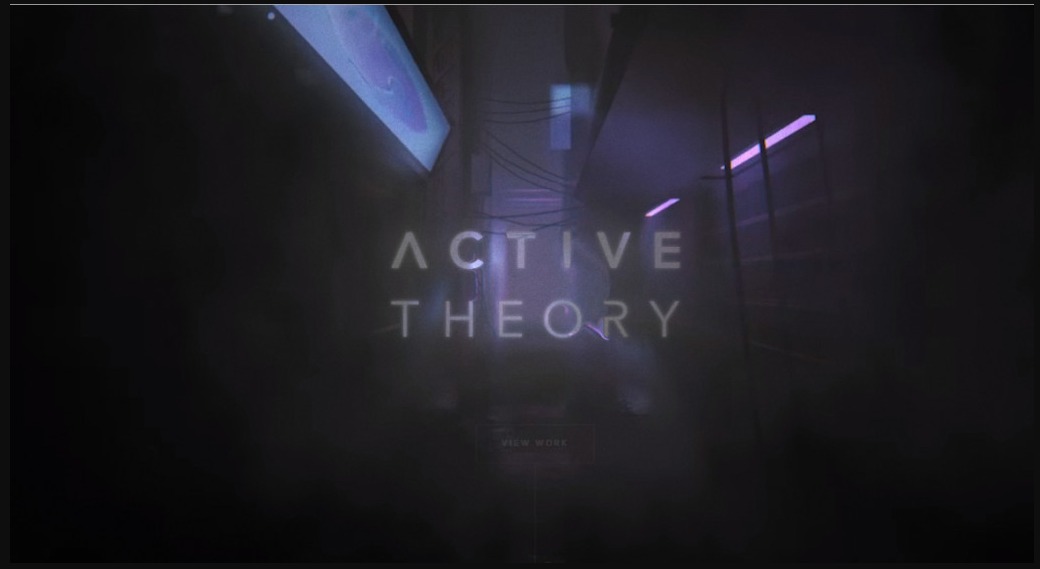 Screenshot of homepage of Active Theory graphic design website