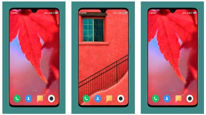 Red wallpapers installed on smartphones