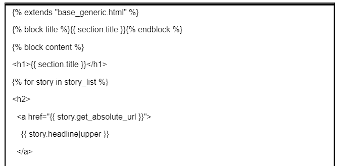 Sample Django template variable showing some fundamentals
