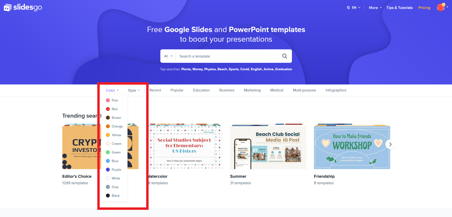 Directions of How to Acquire Additional New Google Slides Themes in slidesgo