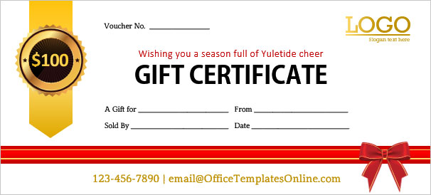 Blank sample of a Happy Holidays Gift Certificate Design