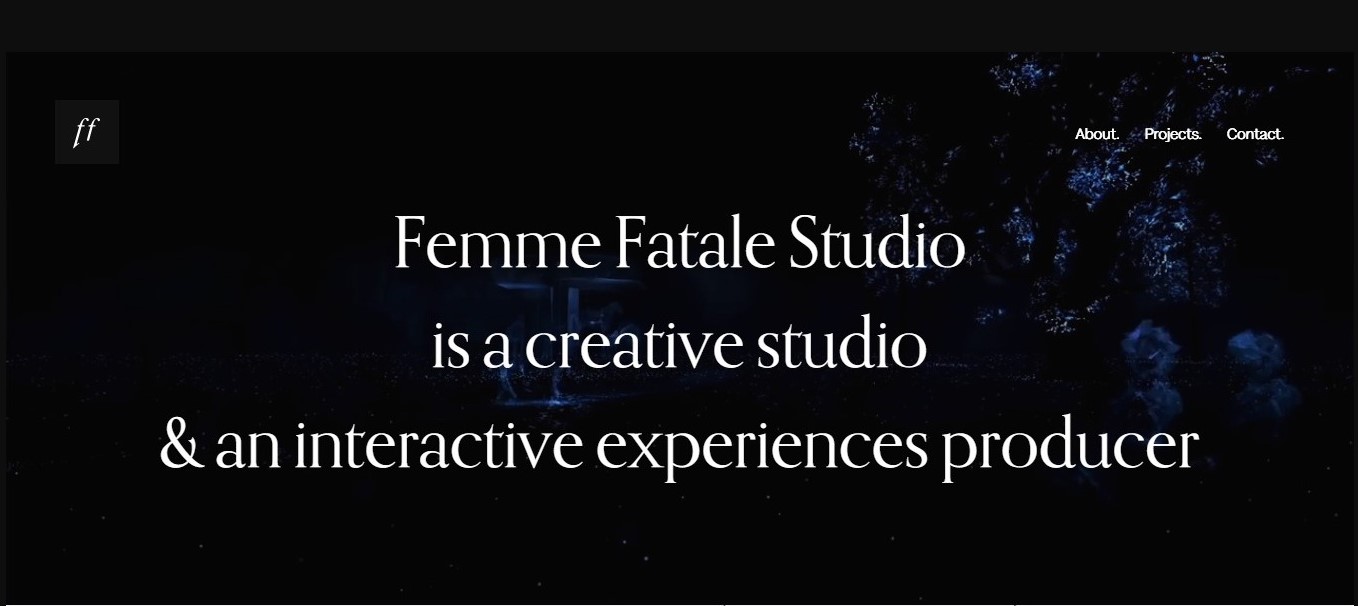 Screenshot of Femme Fatale Studio graphic design website