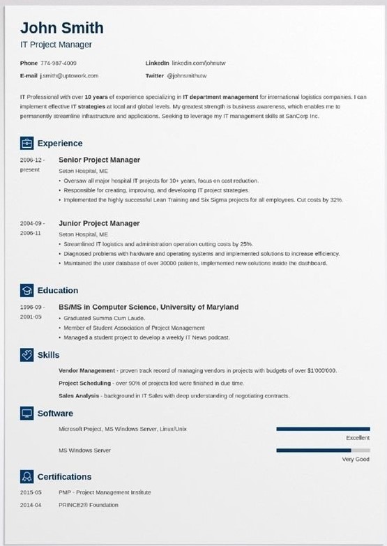 Sample page of newcast resume template