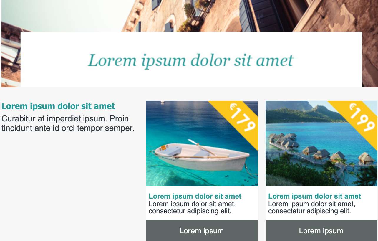 Homepage of website using Vivamus Iacinia travel website template
