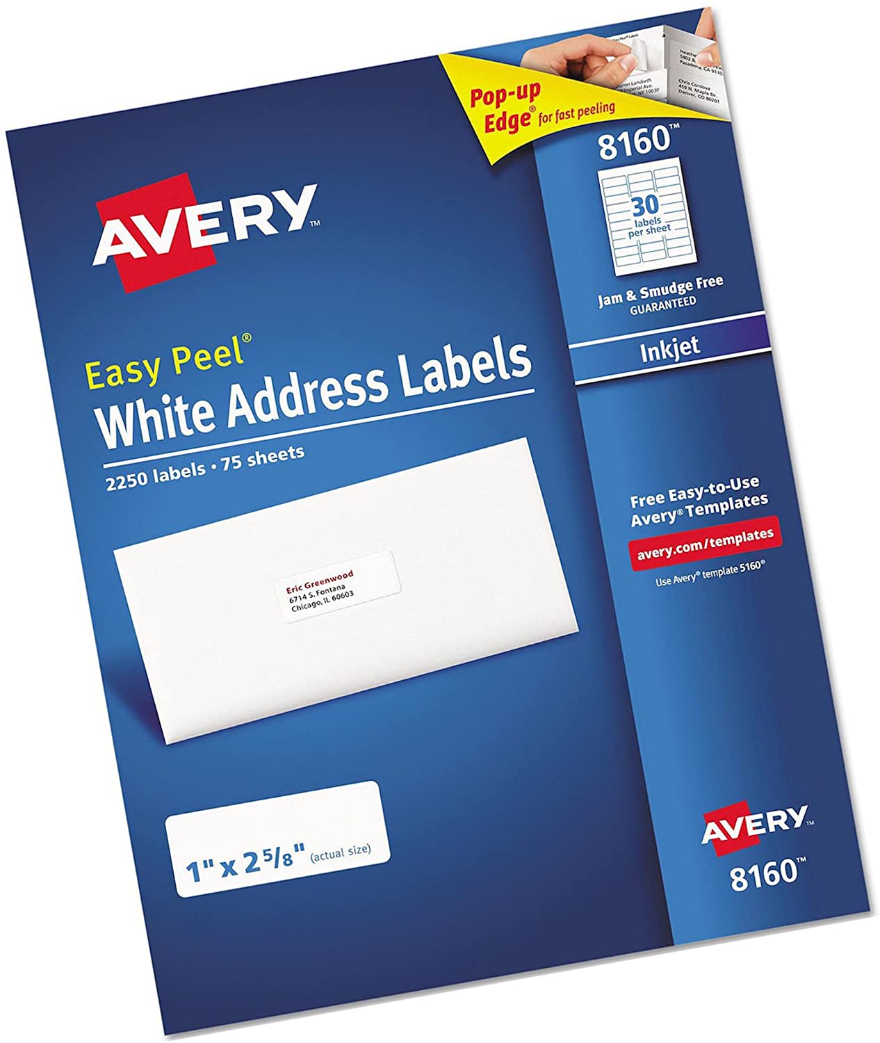 Avery Template 8160. Template 8160. Address Labels. 1" x 2-5/8". 30 per Sheet, White Custom Printing. LabelsCardsTags & TicketsView All Custom Printing.