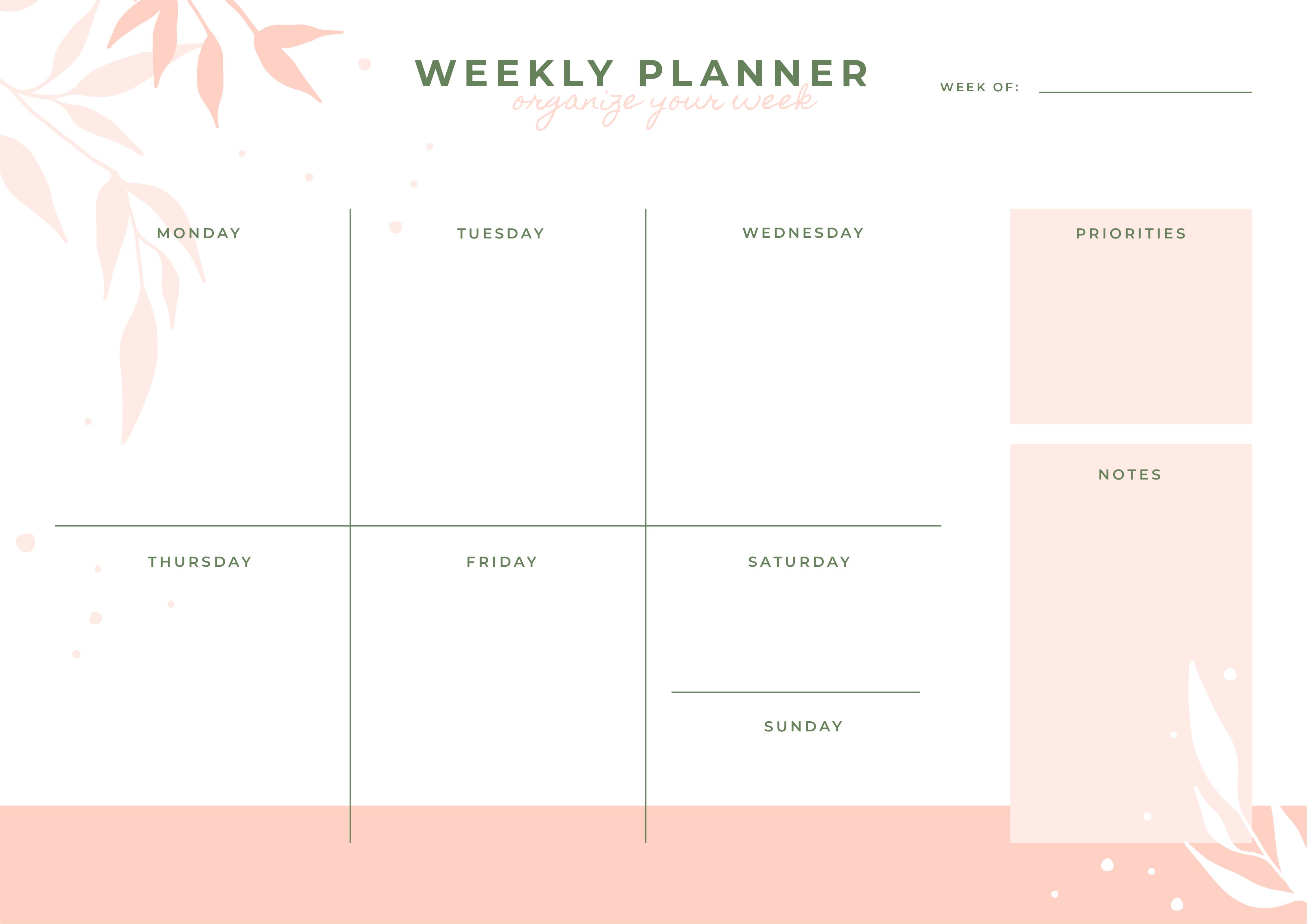Plan your whole week with our collection of weekly schedule planner templates you can personalize in minutes.