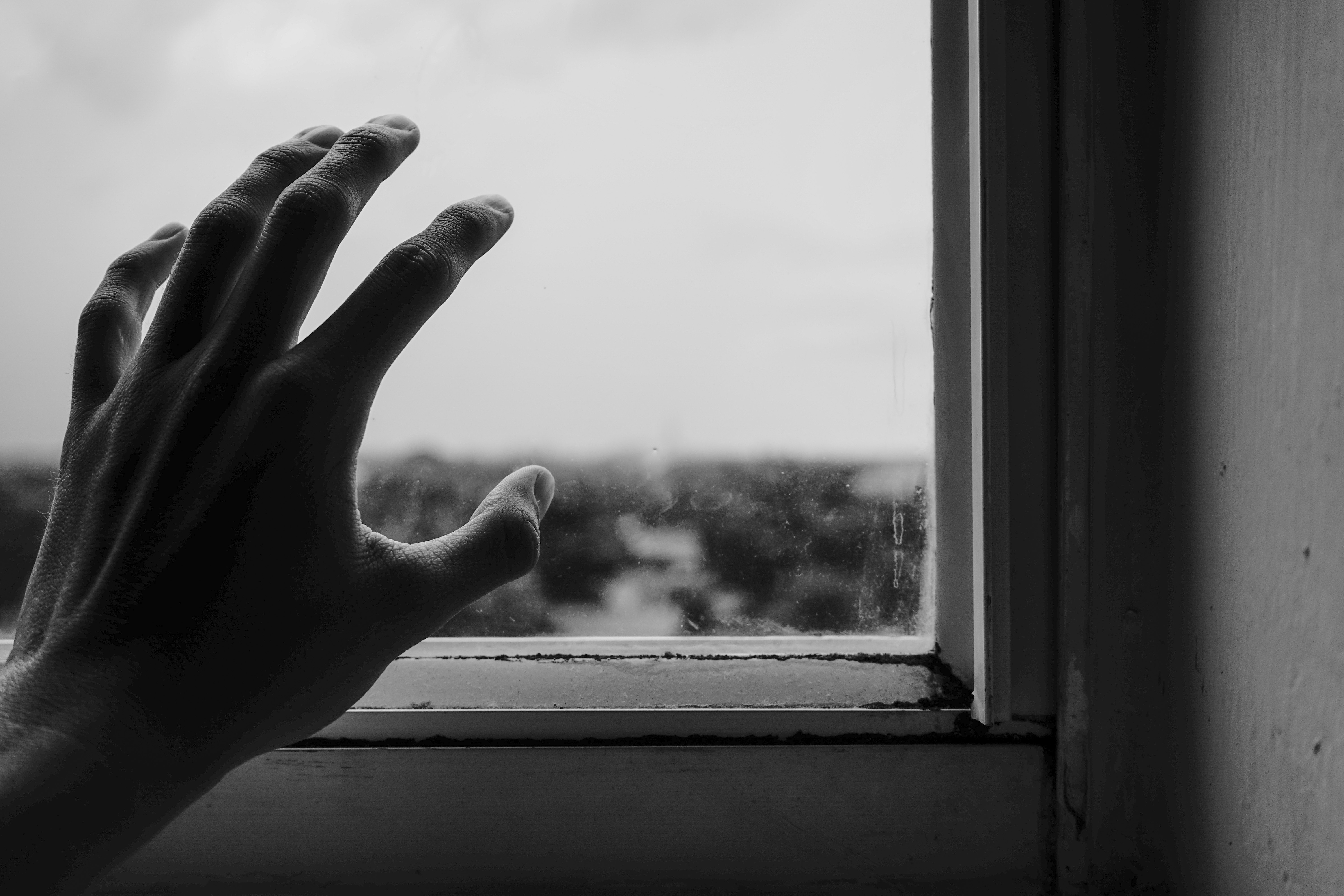 Sad Wallpaper With A Hand Trying To Touch A Window