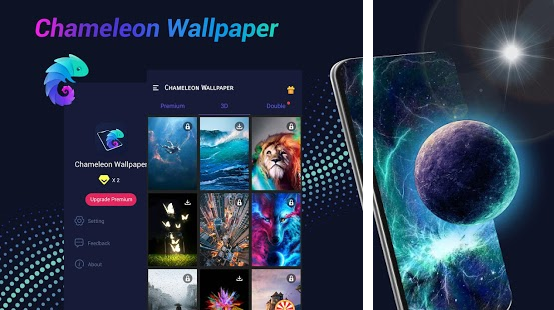 This amazing and original wallpaper will adapt to the colours of you environment - just like Chameleon! Point your device at anything and see it adapting 