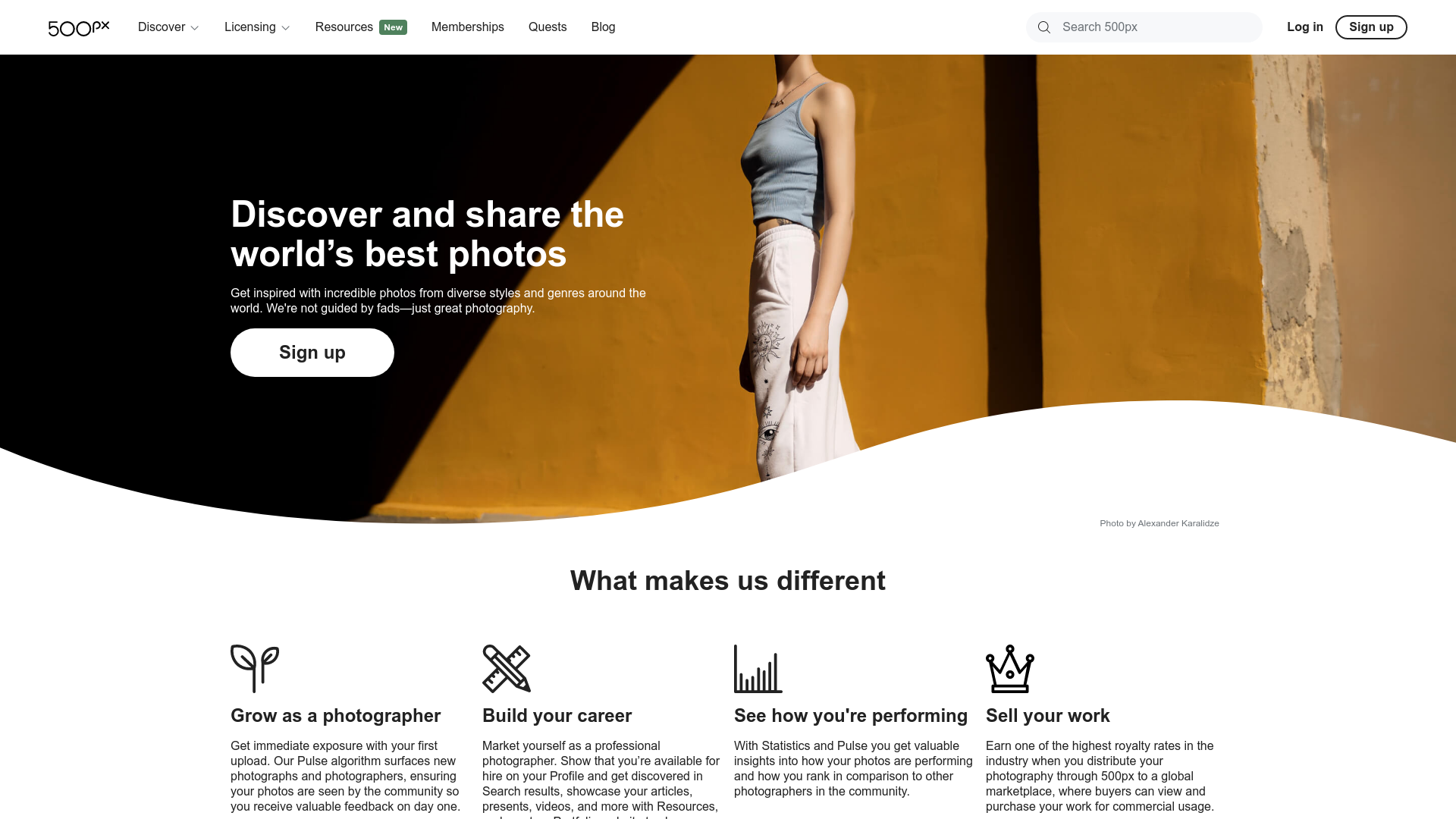 500px is a global online photo-sharing platform that is a subsidiary of Visual China Group.
