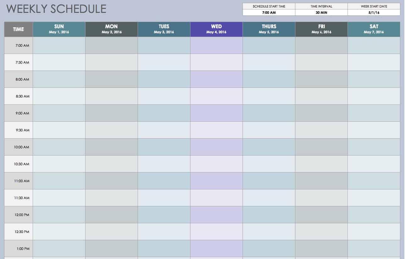 How To Create Weekly Schedule Template Printable In 2021