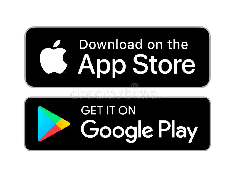 Google Play Store and Apple store Logo