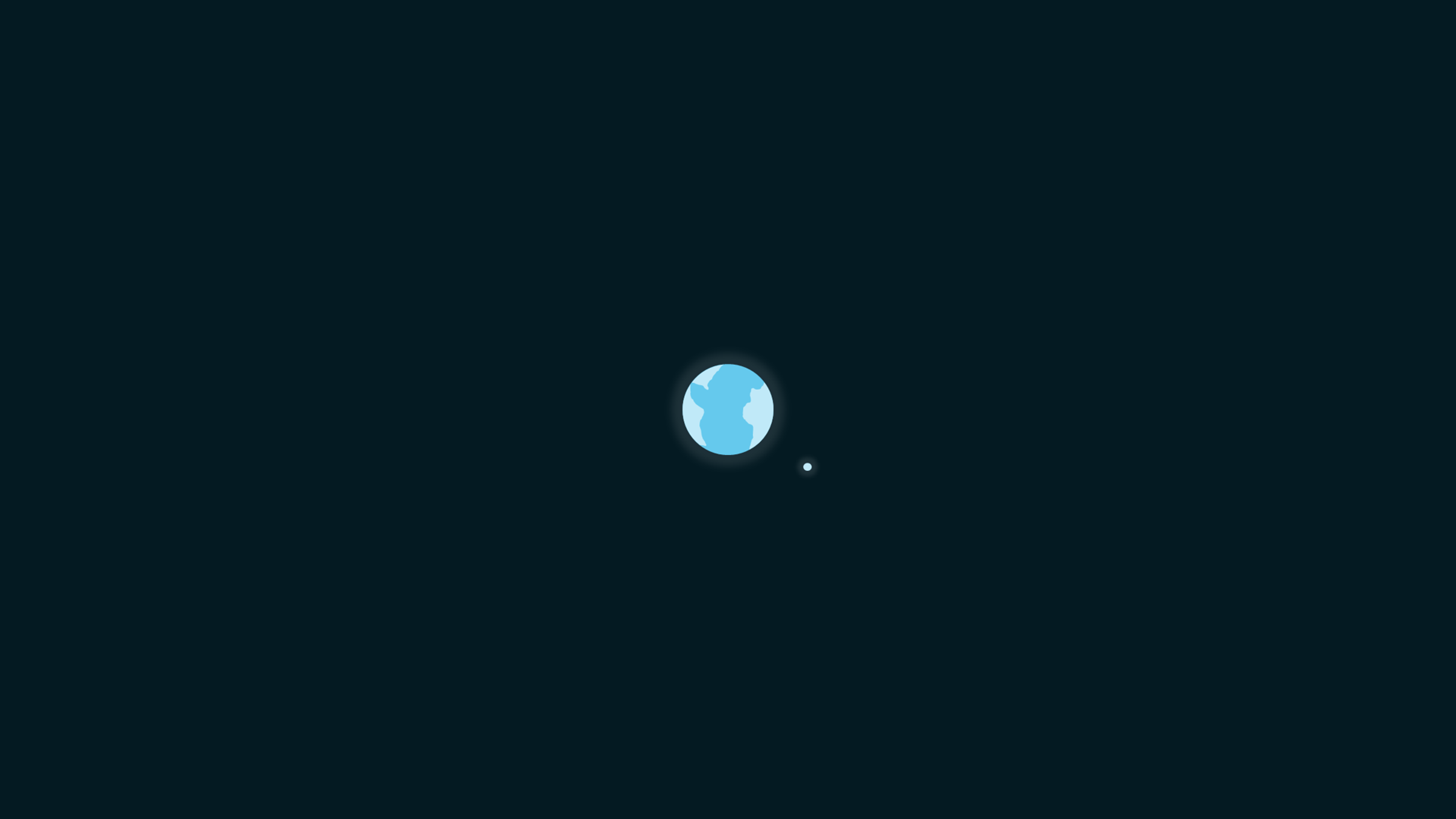 Earth with Moon against a black background