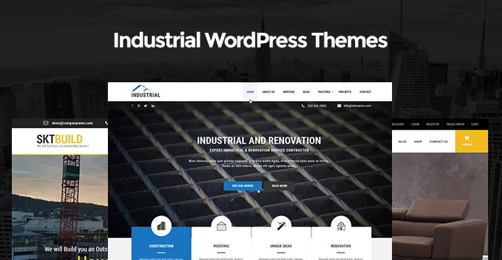 SKT Industrial WordPress homepage