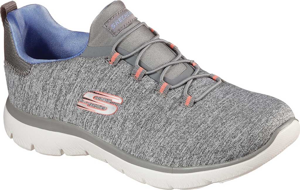 Gray Skechers diabetic shoe with Skechers logo in the side