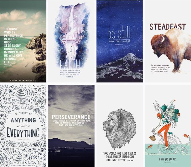 Eight image designs of Christian Themes wall papers