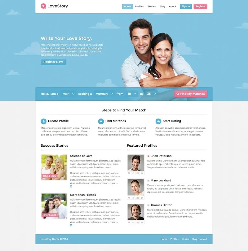 Lovestory wordpress template